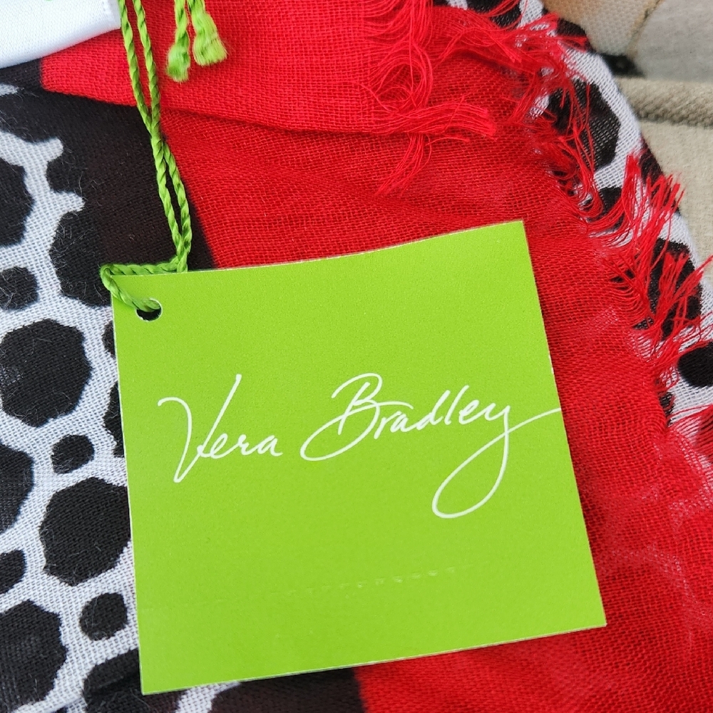 Vera Bradley Black, White, and Red Scarf NWT - Picture 2 of 10